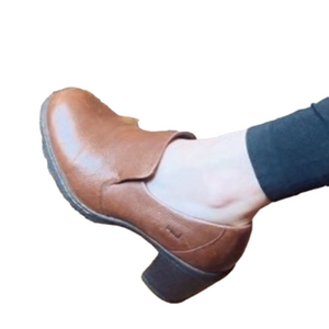 Born Concept boc Carla Brown Oiled Leather Lug Sole Booties boot Shoes 8.5